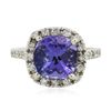Image 1 : 14KT White Gold 4.08ct Tanzanite and Diamond Ring