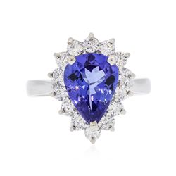 14KT White Gold 2.66ct Tanzanite and Diamond Ring