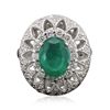 Image 1 : 14KT White Gold 2.21ct Emerald and Diamond Ring