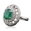 Image 2 : 14KT White Gold 2.21ct Emerald and Diamond Ring