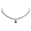 Image 1 : 14KT White Gold 33.55ctw Tanzanite and Diamond Necklace