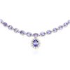 Image 2 : 14KT White Gold 33.55ctw Tanzanite and Diamond Necklace