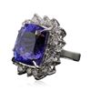 Image 2 : 14KT White Gold 16.04ct Tanzanite and Diamond Ring
