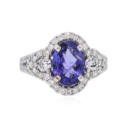 18KT White Gold 2.60ct Tanzanite and Diamond Ring