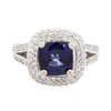 Image 1 : 14KT White Gold 2.92ct Sapphire and Diamond Ring
