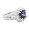 Image 2 : 14KT White Gold 2.92ct Sapphire and Diamond Ring