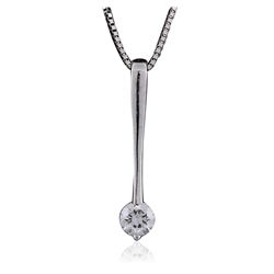 14KT White Gold 0.25ctw Diamond Pendant With Chain