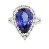 Image 1 : 14KT White Gold 6.62ct Tanzanite and Diamond Ring