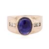 Image 1 : 14KT Rose Gold 4.69ct Sapphire and Diamond Ring