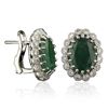 Image 2 : 14KT White Gold 11.56ctw Emerald and Diamond Earrings