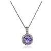Image 1 : 14KT White Gold 0.84ct Tanzanite and Diamond Pendant With Chain