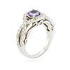 Image 3 : 14KT White Gold 0.90ct Tanzanite and Diamond Ring