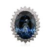 Image 1 : 14KT White Gold 21.45ct Blue Topaz and Diamond Ring