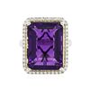 Image 1 : 14KT White Gold 17.74ct Amethyst and Diamond Ring