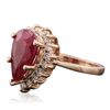 Image 2 : 14KT Rose Gold 3.82ct Ruby and Diamond Ring
