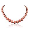 Image 2 : 14KT Rose Gold 77.50ctw Coral and Diamond Necklace