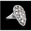 Image 2 : 14KT White Gold 0.87ctw Diamond Ring