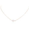 Image 1 : 14KT Rose Gold 0.32ctw Diamond Cross Necklace
