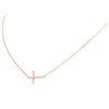 Image 3 : 14KT Rose Gold 0.32ctw Diamond Cross Necklace