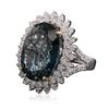 Image 2 : 14KT White Gold 19.77ct Topaz and Diamond Ring
