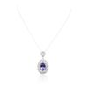 Image 1 : 14KT White Gold 8.01ct Tanzanite and Diamond Pendant With Chain