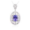Image 2 : 14KT White Gold 8.01ct Tanzanite and Diamond Pendant With Chain