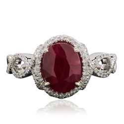 18KT White Gold 2.26ct Ruby and Diamond Ring