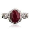 Image 1 : 18KT White Gold 2.26ct Ruby and Diamond Ring