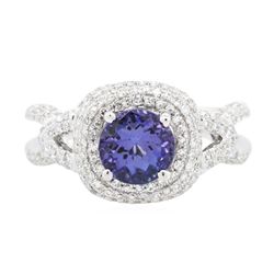 14KT White Gold 1.56ct Tanzanite and Diamond Ring