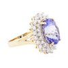 Image 2 : 14KT Yellow Gold 4.79ct Tanzanite and Diamond Ring