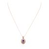 Image 1 : 14KT Rose Gold 0.80ct Sapphire and Diamond Pendant With Chain