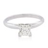 Image 1 : 14KT White Gold 0.87ct Princess Cut Diamond Solitaire Ring