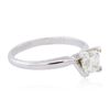 Image 2 : 14KT White Gold 0.87ct Princess Cut Diamond Solitaire Ring