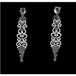 14KT White Gold 7.74ctw Black Diamond Earrings