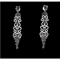 14KT White Gold 7.74ctw Black Diamond Earrings