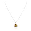 Image 1 : 14KT White Gold 5.01ct Citrine Quartz and Diamond Pendant With Chain