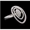 Image 2 : 14KT White Gold 0.65ctw Diamond Ring