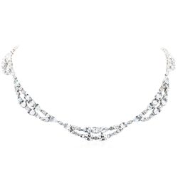 18KT White Gold 38.75ctw Aquamarine and Diamond Necklace