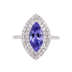 14KT White Gold 1.88ct Tanzanite and Diamond Ring