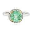 Image 1 : 14KT Two-Tone Gold 1.81ct Emerald and Diamond Ring