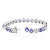 Image 3 : 14KT White Gold 14.58ctw Tanzanite and Diamond Tennis Bracelet