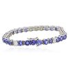 Image 2 : 14KT White Gold 13.26ctw Tanzanite and Diamond Bracelet