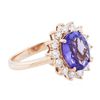 Image 2 : 14KT Rose Gold 2.06ct Tanzanite and Diamond Ring