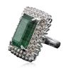 Image 2 : 14KT White Gold 14.37ct Emerald and Diamond Ring