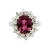 Image 1 : 14KT White Gold 2.36ct Pink Tourmaline and Diamond Ring