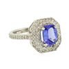 Image 2 : 14KT White Gold 1.75ct Tanzanite and Diamond Ring