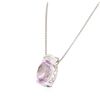 Image 3 : 14KT White Gold 80.22ct Kunzite and Diamond Pendant With Chain