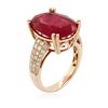 Image 3 : 14KT Rose Gold 12.88ct Ruby and Diamond Ring