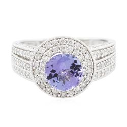 14KT White Gold 1.43ct Tanzanite and Diamond Ring