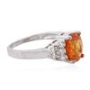 Image 2 : 14KT White Gold 2.23ct Spessartite and Diamond Ring